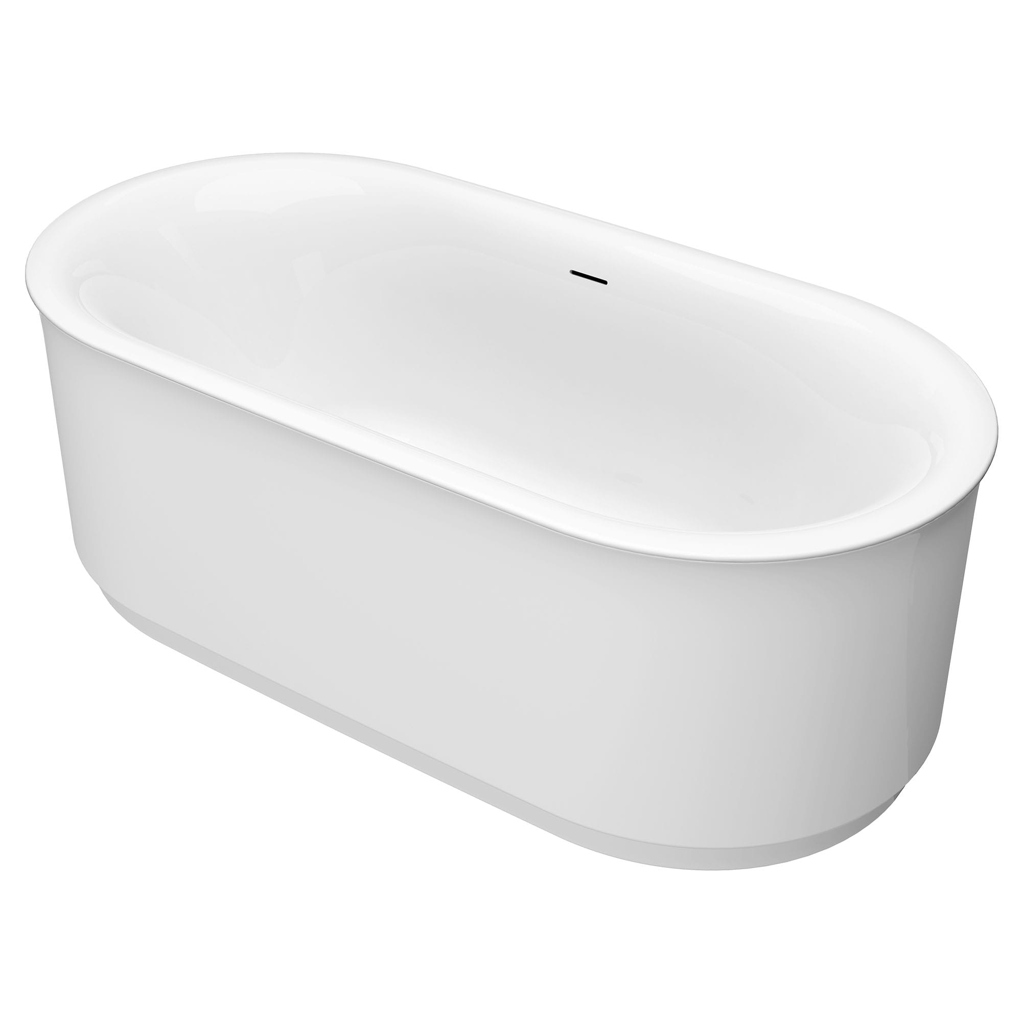 Studio S 68 x 34 Inch Freestanding Bathtub Center Drain With Integrated Overflow WHITE